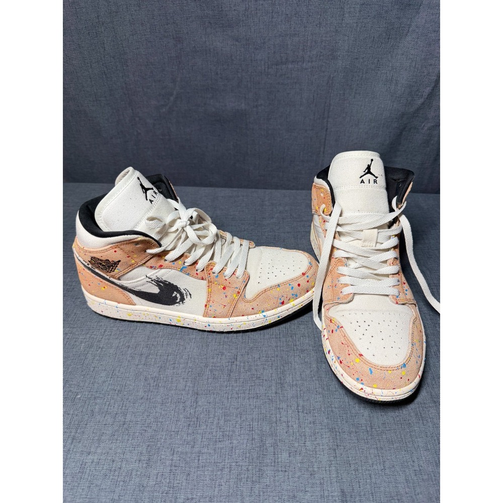 Nike DA8005-100 Air Jordan 1 SE Mid Brushstroke Paint Splatter Mens SZ 9